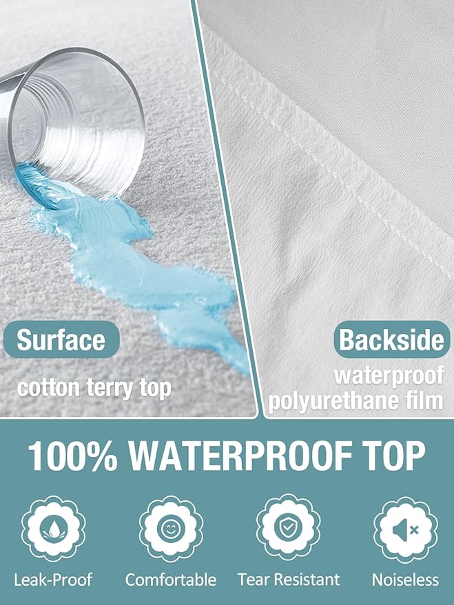 Bedecor Twin XL Split King Waterproof Mattress Protector, Protects Against - Image 5