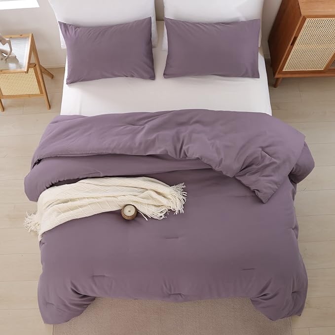 ROSGONIA Dusty Purple Comforter Set Queen - Image 7