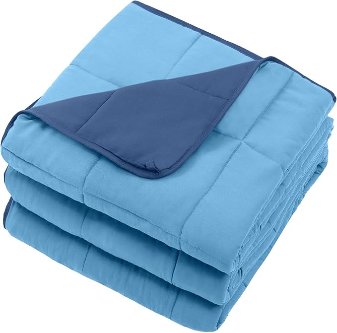 Blue Weighted Blanket for Adults 25lbs, Cal King Cooling Heavy Throw Blanket - Image 8