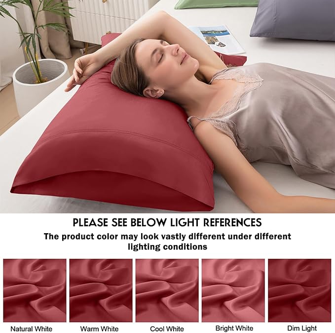 Pillowcases Standard Size 2 Pack, Cooling Viscose from Bamboo Pillow Cases - Image 6