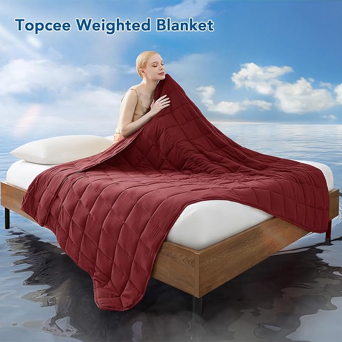 Topcee Weighted Blanket for Adults Queen Size Soft Cooling Heavy Blanket - Image 2