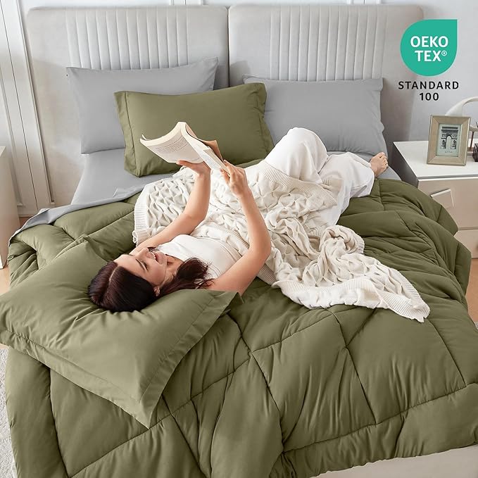Sasttie Queen Comforter Set, 7 Pieces Bed in a Bag Queen, Complete Bedding Set - Image 5