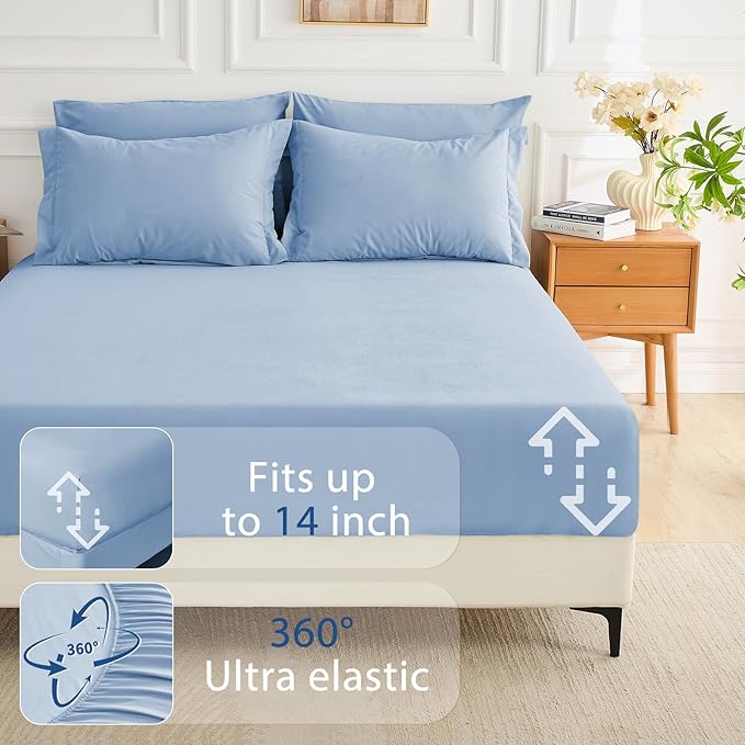 MUXHOMO 7 Pieces Queen Comforter Set, Soft Bed in a Bag Queen Size, All Season - Image 6