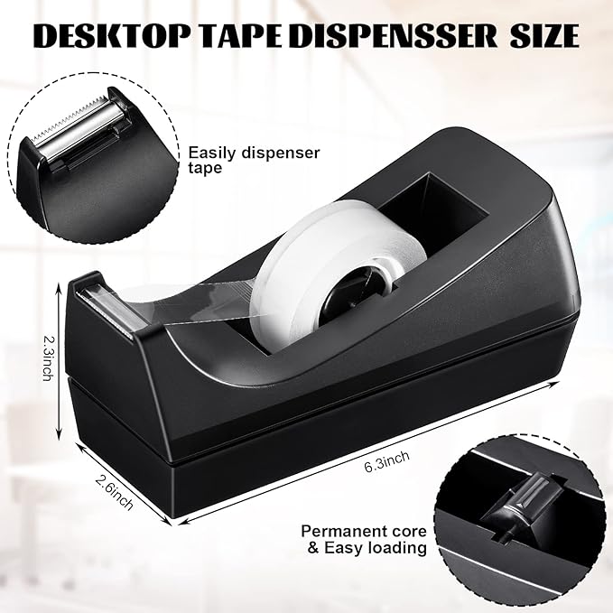 10 Pack Desktop Tape Dispenser Tape Roll Non Skid Base Tape Dispensers for Office Home School (Tape Not Included)-DeskoryOffice