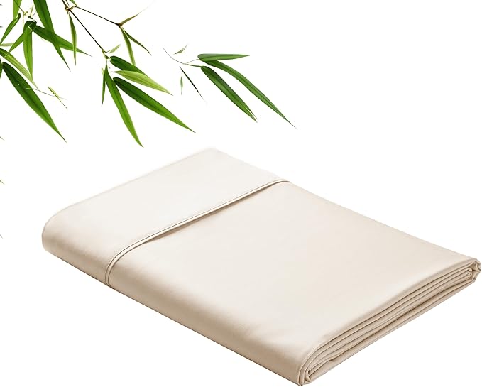 Bamboo Viscose Flat Sheets Only, 400 Thread Count Sateen Weave Full Size Flat by ZaizaiHome