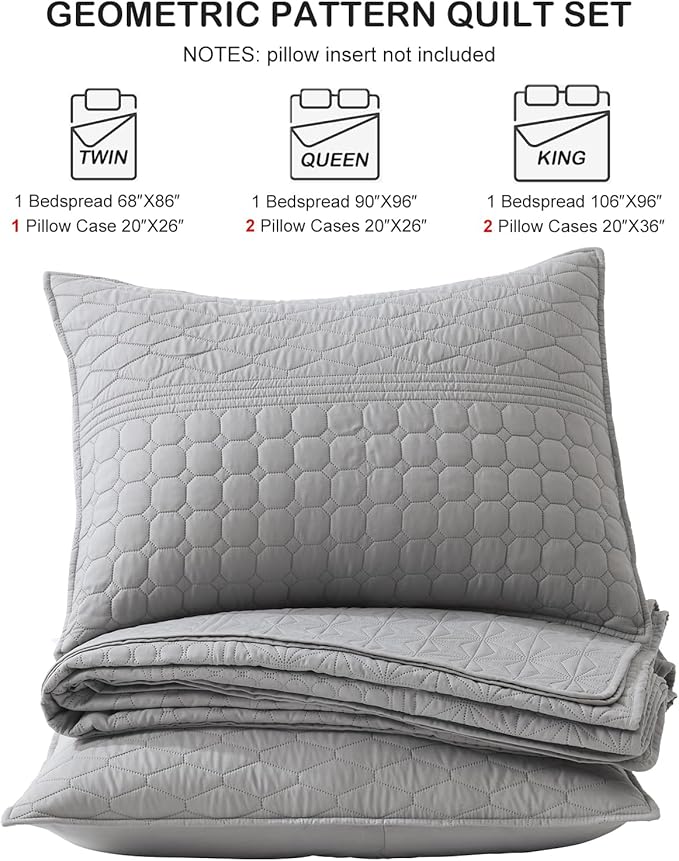 HORIMOTE HOME Grey King Size Quilt Set - Image 7