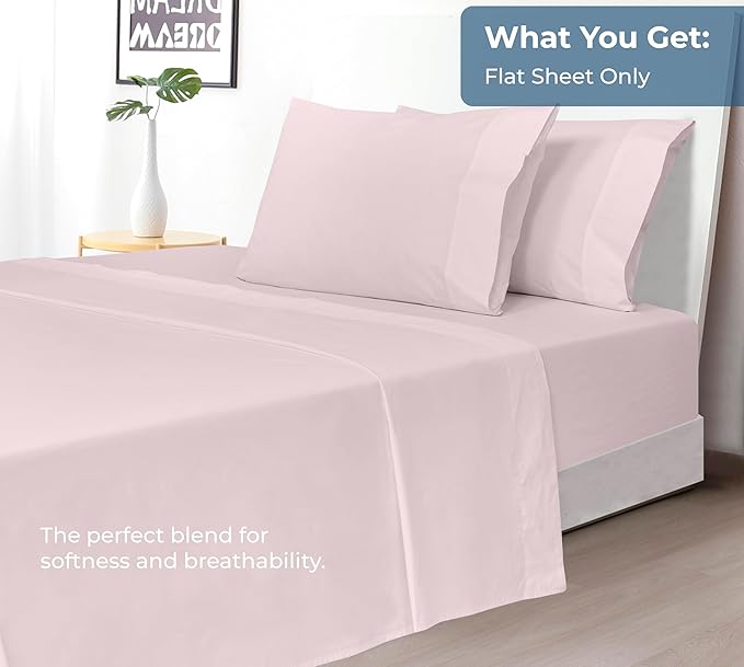 Royale Linens 100% Organic Cotton Twin XL Flat Sheet Only - Image 5