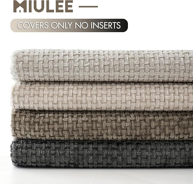 MIULEE Pack of 4 Couch Throw Pillow Covers 22x22 Inch Neutral Soft Decorative - Image 6