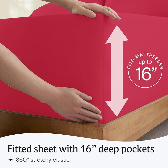 LuxClub 3 PC Twin Sheet Set, Deep Pockets Wrinkle Free Cooling Bed Sheets Hotel - Image 6