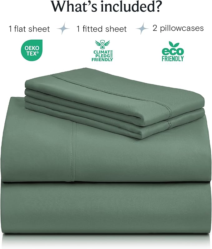 LuxClub 4 PC Queen Sheet Set, Breathable Luxury Bed Sheets, Deep Pockets 18" - Image 2