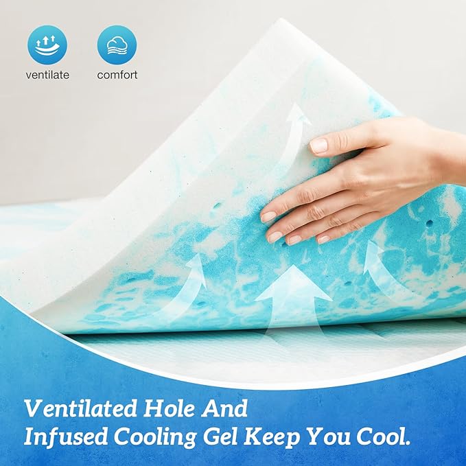 Sweetcrispy Mattress Topper Twin XL, 3 Inch Thick Memory Foam Gel Infused - Image 5