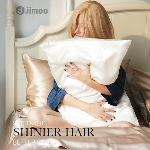 100% Mulberry Silk Pillowcase for Hair and Skin, 22 Momme Pure Natural Silk - Image 2