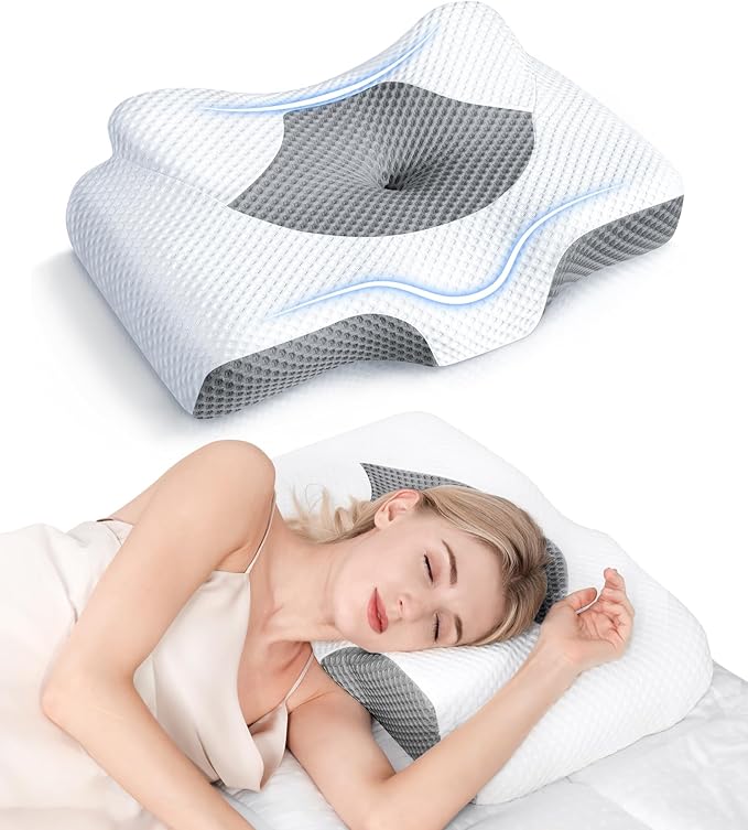 Osteo Cervical Pillow for Neck Pain Relief, Hollow Design Odorless Memory Foam by OSTEO