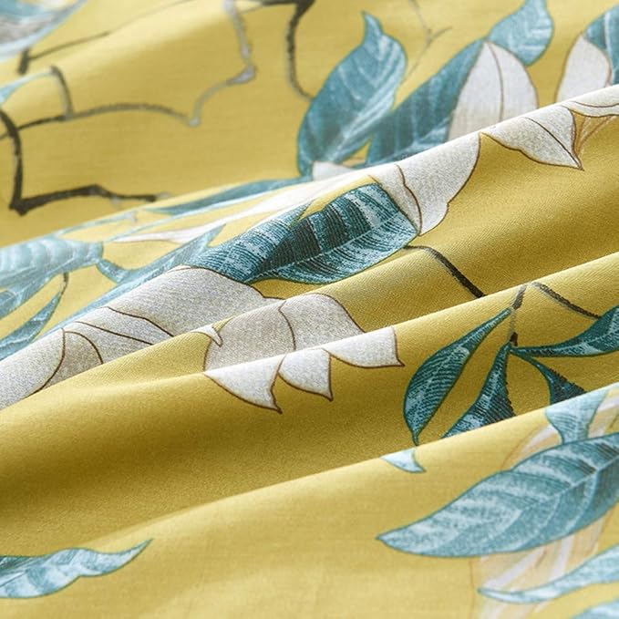 mixinni Duvet Cover Set King Size Bird Flower Pattern Soft Long Staple Cotton - Image 5