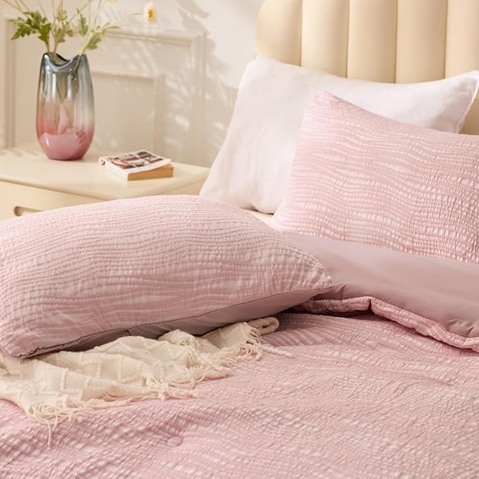 BEDELITE Blush Pink Queen Comforter Set - Image 5