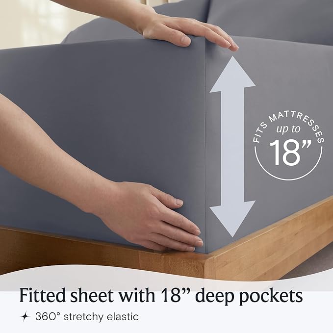 LuxClub 4 PC King Size Sheet Set Bed Sheets Deep Pockets 18" Wrinkle Free - Image 6
