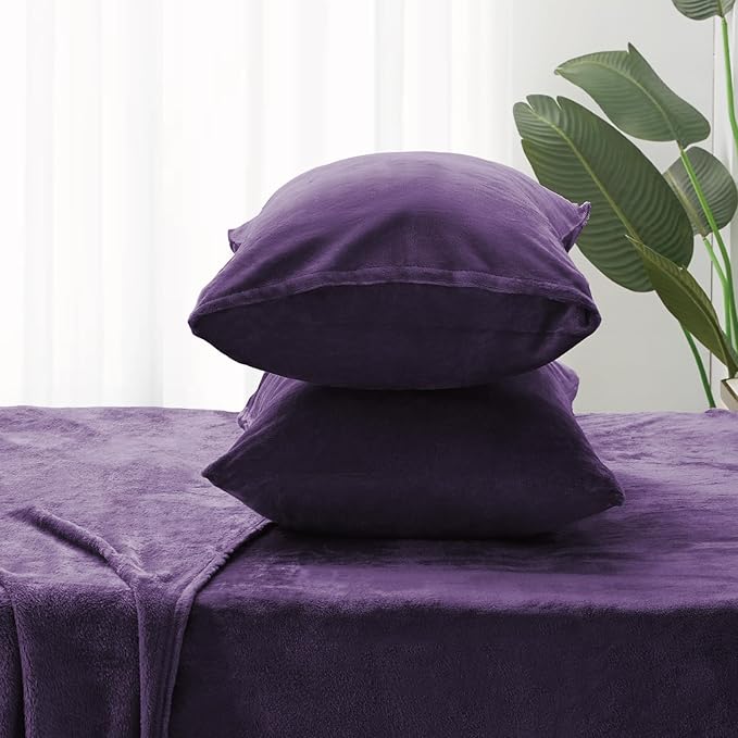 BEDELITE Flannel Sheets Twin Size Purple - Image 7