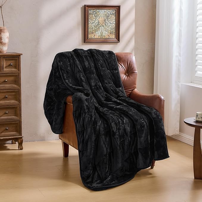 Super Fuzzy Soft Sherpa Fleece Weighted Blanket, 15 lbs Dual Sided Fluffy Heavy - Image 7