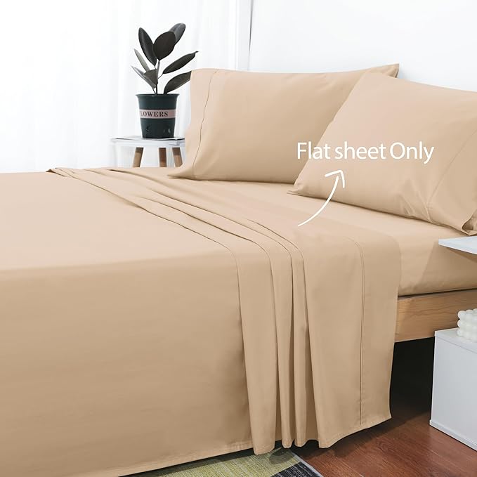 Cotton Calking Flat Sheet Only, 600 Thread Count 100% Egyptian Cotton Top Sheet - Image 2