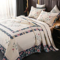 Quilt Set Floral Leaves 3D Embroidery Pattern 2 PCS Cotton Reversible Quilted by ROOMLIFE