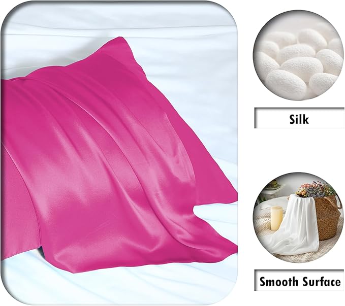 Silk Pillow Cases 2 Pack, Soft Breathable and Sliky Queen Size Pillow Cases Set - Image 2