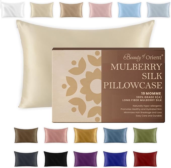 100% Pure Mulberry Silk Pillowcase by BeautyofOrient