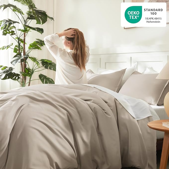 Litanika Twin XL Comforter Set Dark Oatmeal, 2 Pieces Extra Long Dorm Bedding - Image 4