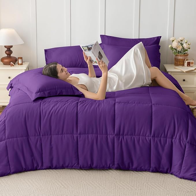 JOLLYVOGUE Queen Comforter Set, Ultra-Soft Bed in a Bag Queen Size 7 Pieces - Image 7