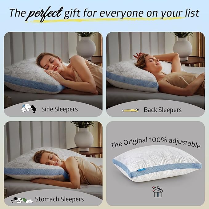 BETU Cooling Pillow Queen Size, Shredded Memory Foam Cool Pillow - Image 3