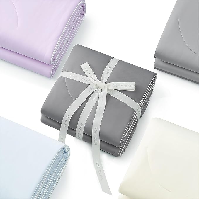 Cozy Bliss Cooling Comforter Cali King Size, Reversible Lightweight Cooling - Image 7