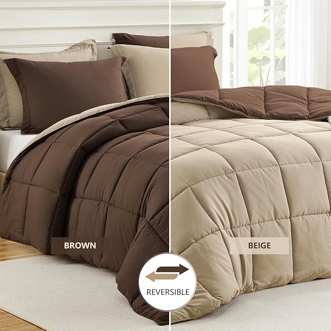 Homelike Moment California King Comforter Set Brown, Cal King Comforter Set - Image 2