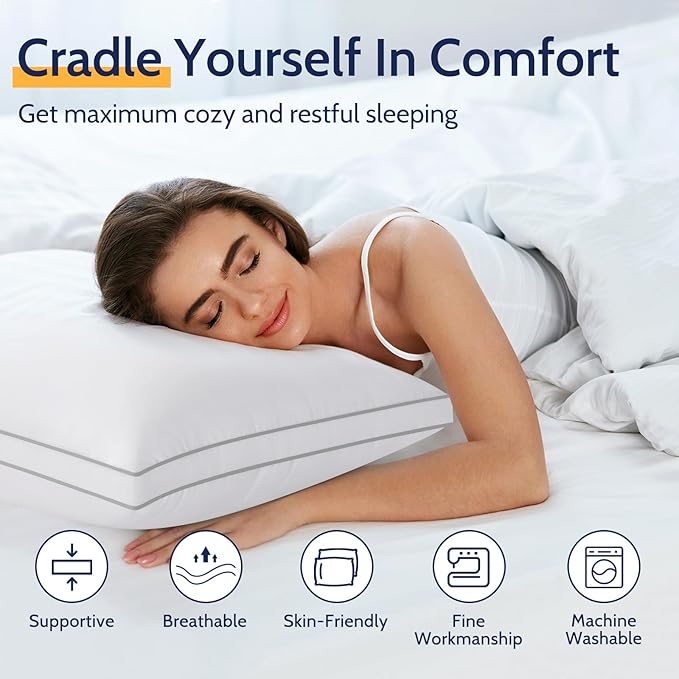 ROUMEA Pillows Standard Size Set of 2, Bed Pillows - Image 2