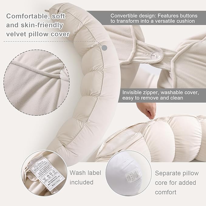 Peallow – Long Round Body Pillow - Image 4