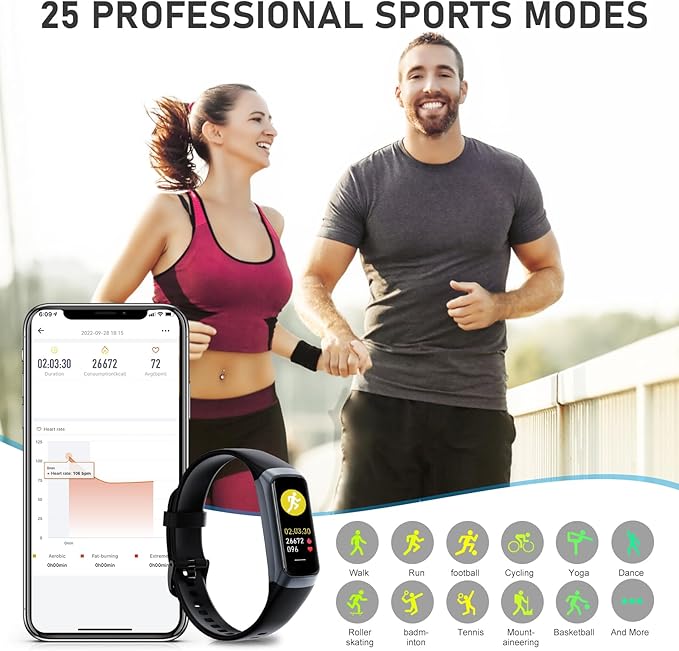 Fitness Tracker with 24/7Heart Rate, Blood Pressure, Sleep Tracking, Activity - Image 4