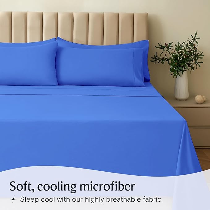 LuxClub 5 PC Sheet Set Bed Sheets Deep Pockets 16" Eco Friendly Wrinkle Free - Image 3