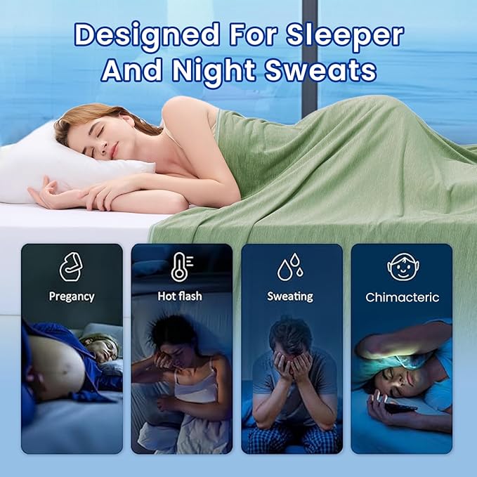 Topcee Cooling Blanket for Night Sweats Absorbs Heat to Keep Adults, Children - Image 4