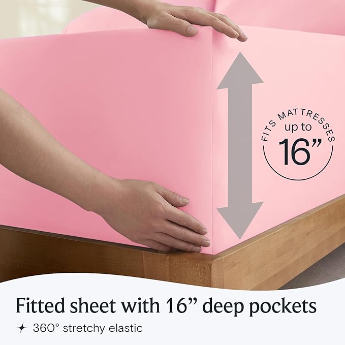 LuxClub 4 PC Sheet Set Bed Sheets Deep Pockets 16" Eco Friendly Wrinkle Free - Image 6
