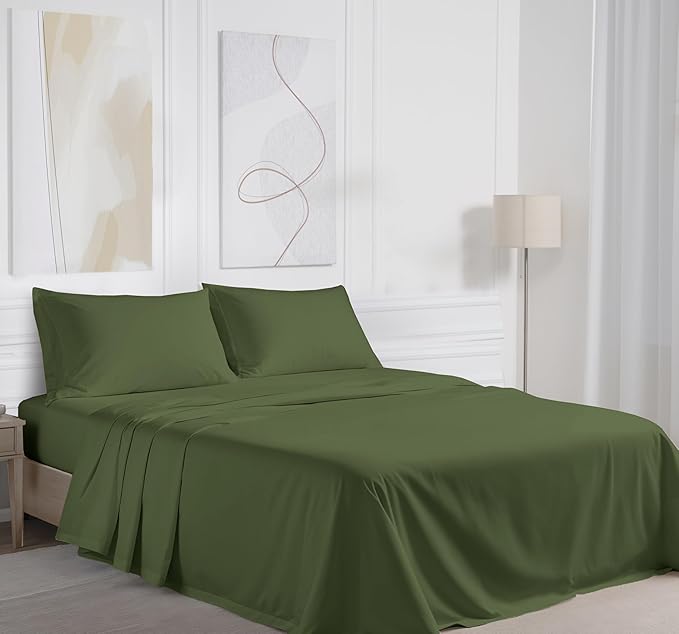 RUVANTI 100% Cotton Sheets – Full Size Percale Bedding, Cooling & Breathable - Image 2