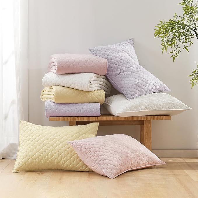 HORIMOTE HOME Quilt King Size Light Yellow, Lightweight Quilt - Image 6