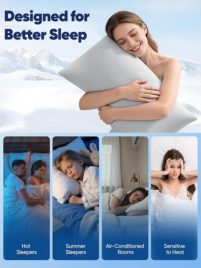 Avolare Cooling Pillow Cases King Size Set of 2, Arc-Chill 3.0 Cooling - Image 5