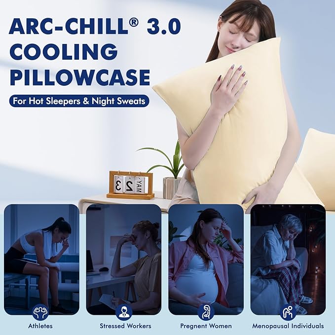 Elegear Cooling Pillow Cases for Hot Sleepers, Clean Fabric Silver Infused - Image 7