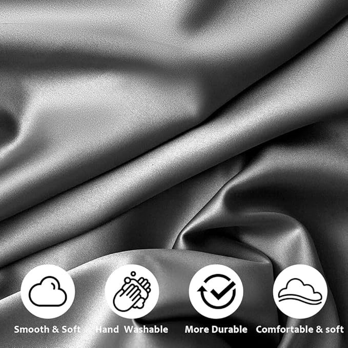 AUAUY 2 Pack Satin Silk Pillowcase, 19.69x29.53in Silk Pillowcases - Image 3