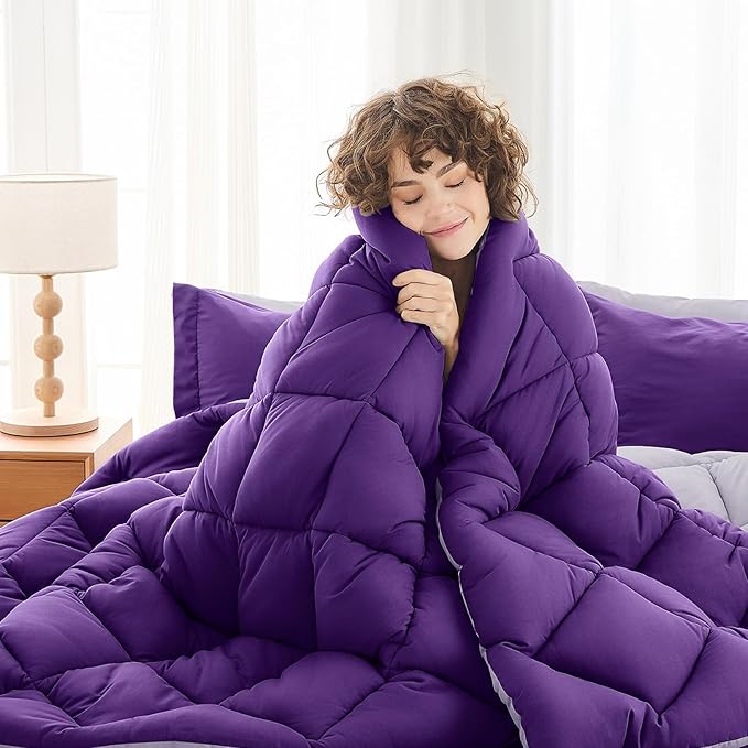 MUXHOMO 7 Pieces Full Comforter Set, Reversible Bed in a Bag Full Size - Image 2
