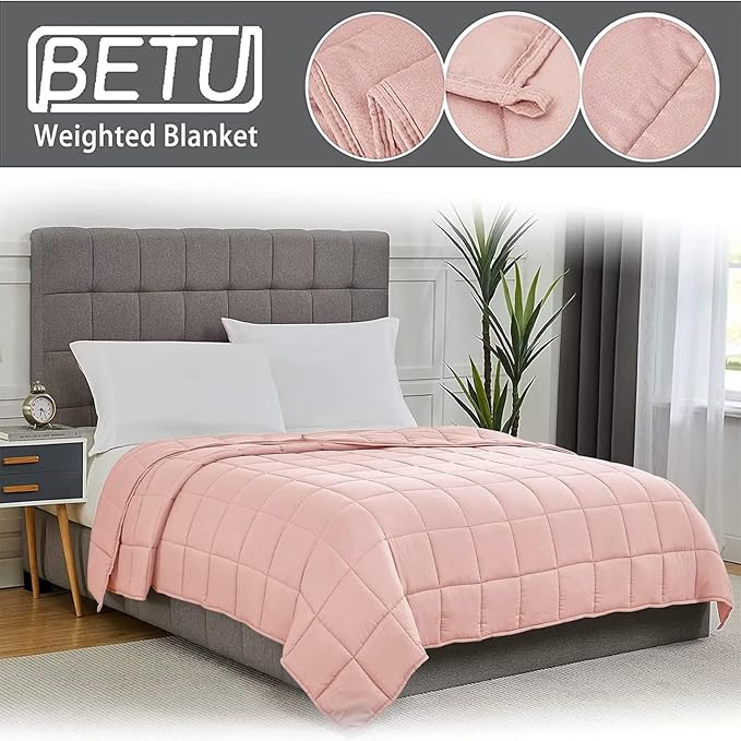 Pink Weighted Blanket for Adults 20lbs, King Size Cooling Heavy Throw Blanket - Image 3