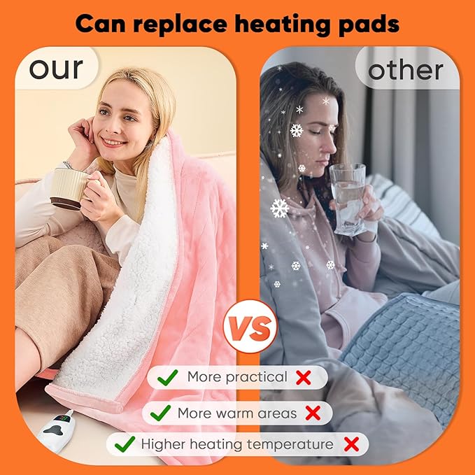 greenoak Heated Blanket Electric Twin 62"X84", Heating Blanket - Image 5