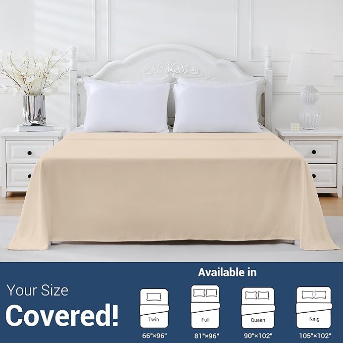 Bulk King Flat Sheets Only, 6 Pack Quick Sort Top Bed Sheet, Color-Coded Label - Image 5