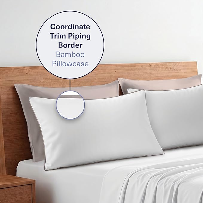 Kickoff Viscose Bamboo Pillowcase, 100% Organic Hidden Zippered Viscose Bamboo - Image 6