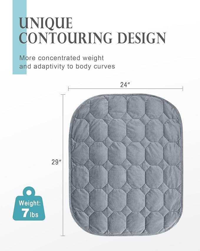 Cottonblue Weighted Lap Blanket Pad 7 lbs 41" x 60", Cozy Luxury Crystal Velvet - Image 3