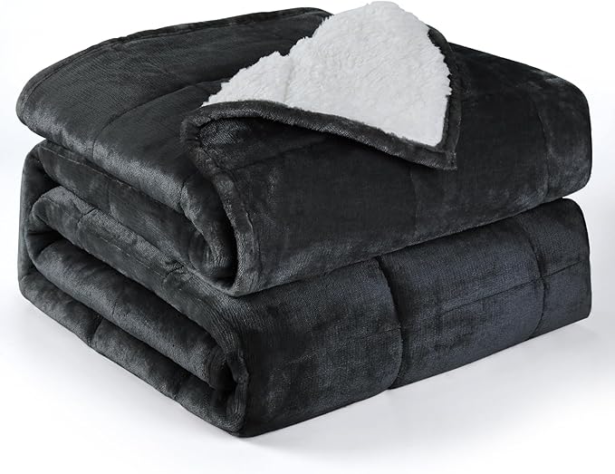 Alomidds Sherpa Fleece Weighted Blanket, Twin 15lbs Adult Weighted Blankets - Image 2