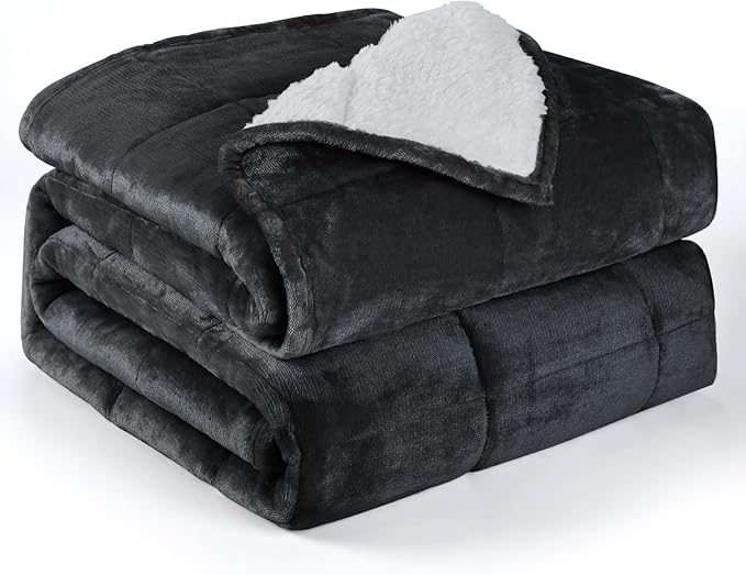 Alomidds Sherpa Fleece Weighted Blanket, Twin 15lbs Adult Weighted Blankets by Alomidds